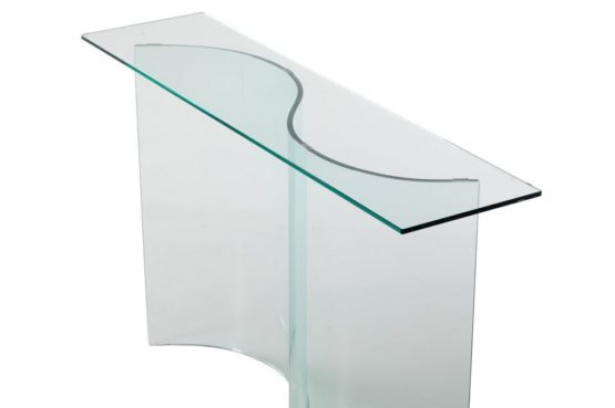 Rhapsody - Imago Factory - Consolle in vetro curvato 88x44 H71cm